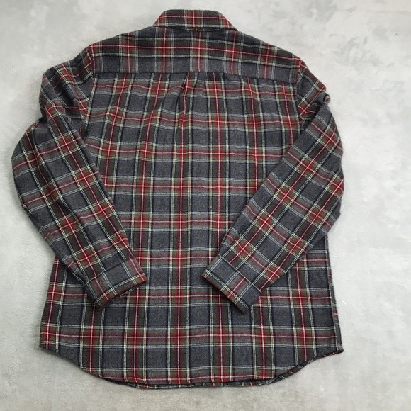 L.L. Bean Red & Gray Plaid Flannel Size M - Picture 5 of 7